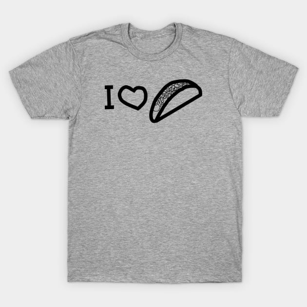 I Love a Taco Outline Graphic T-Shirt by ellenhenryart